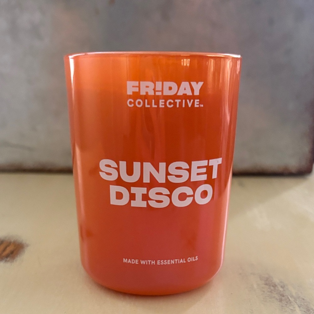 Friday Collective Single Wick Blue Candle SUNSET DISCO NEW